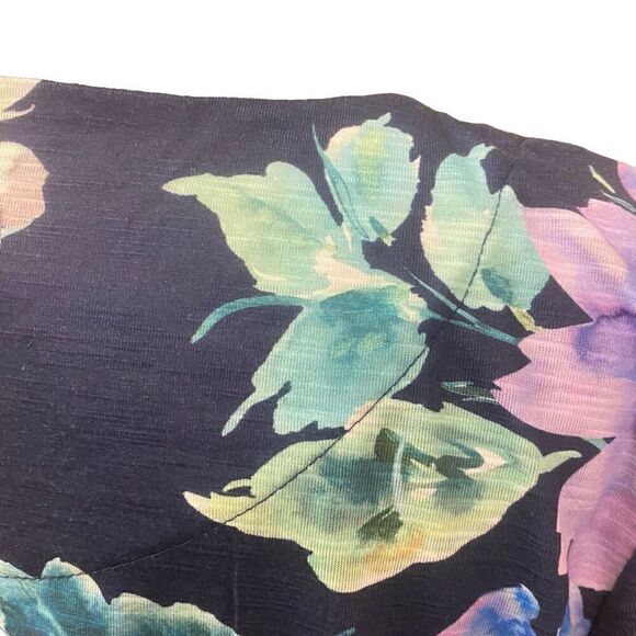Alfred Dunner Boho Vibes Watercolor Floral Top 3/4 Sleeves Sz L petite - Picture 10 of 14